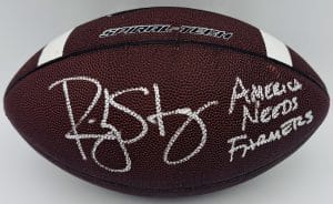 Ricky Stanzi autograph, Ricky Stanzi signed, Iowa Hawkeyes football, Iowa Hawkeyes signed football, Nike Spiral Tech football, official size football signed, Iowa football memorabilia, Big Ten football collectible, college football memorabilia, Hawkeyes collectible, signed sports football, Iowa quarterback autograph, Hawkeyes football collectible