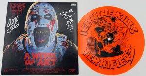 David Howard Thornton autograph, David Howard Thornton signed, Art the Clown autograph, Terrifier autograph, Ice Nine Kills vinyl, 7 inch vinyl signed, horror music memorabilia, horror collectible, signed vinyl record, horror crossover collectible, music memorabilia collectible, Art the Clown collectible, Ice Nine Kills collectible, signed record album, Terrifier memorabilia