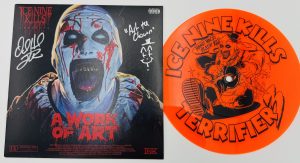 David Howard Thornton autograph, David Howard Thornton signed, Art the Clown autograph, Terrifier autograph, Ice Nine Kills vinyl, 7 inch vinyl signed, horror music memorabilia, horror collectible, signed vinyl record, horror crossover collectible, music memorabilia collectible, Art the Clown collectible, Ice Nine Kills collectible, signed record album, Terrifier memorabilia