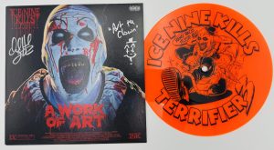 David Howard Thornton autograph, David Howard Thornton signed, Art the Clown autograph, Terrifier autograph, Ice Nine Kills vinyl, 7 inch vinyl signed, horror music memorabilia, horror collectible, signed vinyl record, horror crossover collectible, music memorabilia collectible, Art the Clown collectible, Ice Nine Kills collectible, signed record album, Terrifier memorabilia