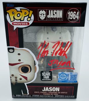 Kane Hodder autograph, Kane Hodder signed, Jason Voorhees autograph, Jason Funko Pop, Friday the 13th Funko, Hot Topic exclusive Funko, Scare Fair exclusive, horror Funko collectible, signed Funko Pop, slasher film collectible, horror movie memorabilia, Jason collectible, Funko Pop autographed, Friday the 13th memorabilia, signed horror Funko