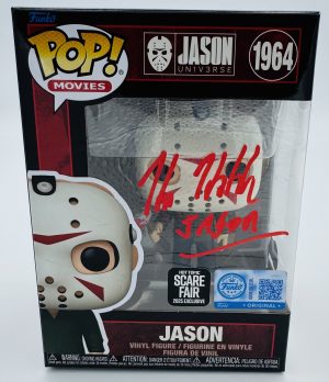 Kane Hodder autograph, Kane Hodder signed, Jason Voorhees autograph, Jason Funko Pop, Friday the 13th Funko, Hot Topic exclusive Funko, Scare Fair exclusive, horror Funko collectible, signed Funko Pop, slasher film collectible, horror movie memorabilia, Jason collectible, Funko Pop autographed, Friday the 13th memorabilia, signed horror Funko