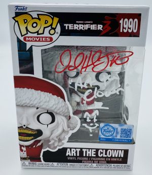 David Howard Thornton autograph, David Howard Thornton signed, Art the Clown autograph, Santa Art the Clown Funko, Terrifier Funko Pop, Terrifier 3 collectible, special edition Funko, holiday horror collectible, horror Funko collectible, signed Funko Pop, horror movie memorabilia, Art the Clown collectible, Funko Pop autographed, Terrifier memorabilia, signed horror Funko