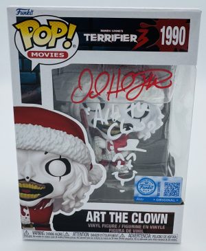 David Howard Thornton autograph, David Howard Thornton signed, Art the Clown autograph, Santa Art the Clown Funko, Terrifier Funko Pop, Terrifier 3 collectible, special edition Funko, holiday horror collectible, horror Funko collectible, signed Funko Pop, horror movie memorabilia, Art the Clown collectible, Funko Pop autographed, Terrifier memorabilia, signed horror Funko