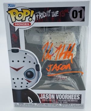 Kane Hodder autograph, Kane Hodder signed, Jason Voorhees autograph, Jason Funko Pop, Friday the 13th Funko, horror Funko collectible, signed Funko Pop, slasher film collectible, horror movie memorabilia, Jason collectible, Funko Pop autographed, Friday the 13th memorabilia, horror collectible, signed horror Funko