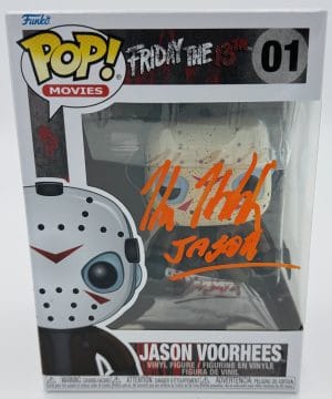 Kane Hodder autograph, Kane Hodder signed, Jason Voorhees autograph, Jason Funko Pop, Friday the 13th Funko, horror Funko collectible, signed Funko Pop, slasher film collectible, horror movie memorabilia, Jason collectible, Funko Pop autographed, Friday the 13th memorabilia, horror collectible, signed horror Funko