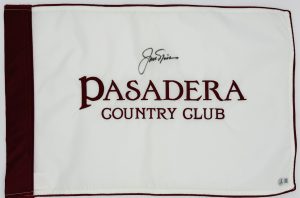 Jack Nicklaus autograph, Jack Nicklaus signed, Pasadera Country Club flag, golf pin flag signed, PGA memorabilia, golf memorabilia collectible, signed golf flag, Jack Nicklaus collectible, golf autograph collectible, country club flag signed, golf fan collectible, signed sports memorabilia, golf collectible, Monterey golf memorabilia