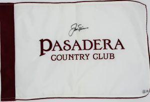 Jack Nicklaus autograph, Jack Nicklaus signed, Pasadera Country Club flag, golf pin flag signed, PGA memorabilia, golf memorabilia collectible, signed golf flag, Jack Nicklaus collectible, golf autograph collectible, country club flag signed, golf fan collectible, signed sports memorabilia, golf collectible, Monterey golf memorabilia
