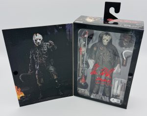 Kane Hodder autograph, Kane Hodder signed, Jason Voorhees autograph, Friday the 13th Part VII figure, NECA Jason figure, horror figure collectible, signed NECA figure, slasher film collectible, horror movie memorabilia, Jason collectible, Friday the 13th memorabilia, horror collectible, Kane Hodder collectible, signed horror figure