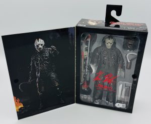 Kane Hodder autograph, Kane Hodder signed, Jason Voorhees autograph, Friday the 13th Part VII figure, NECA Jason figure, horror figure collectible, signed NECA figure, slasher film collectible, horror movie memorabilia, Jason collectible, Friday the 13th memorabilia, horror collectible, Kane Hodder collectible, signed horror figure