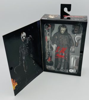 Kane Hodder autograph, Kane Hodder signed, Jason Voorhees autograph, Friday the 13th Part VII figure, NECA Jason figure, horror figure collectible, signed NECA figure, slasher film collectible, horror movie memorabilia, Jason collectible, Friday the 13th memorabilia, horror collectible, Kane Hodder collectible, signed horror figure