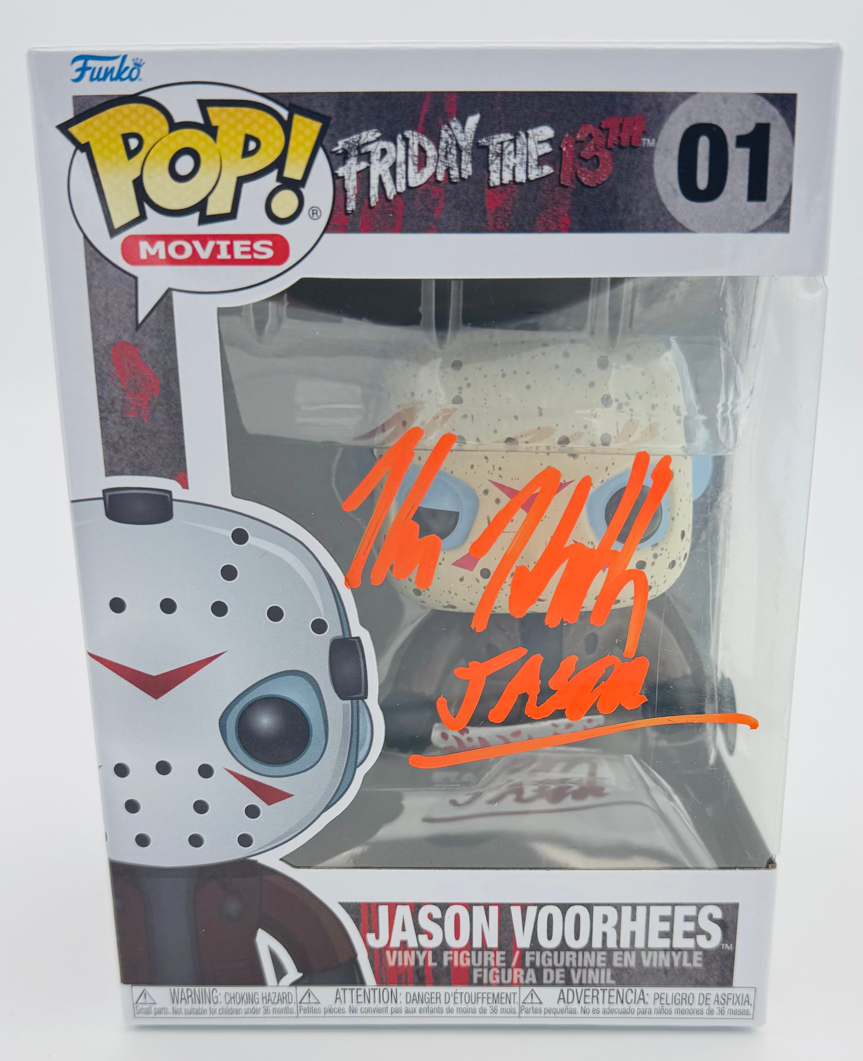 Kane Hodder autograph, Kane Hodder signed, Jason Voorhees autograph, Jason Funko Pop, Friday the 13th Funko, horror Funko collectible, signed Funko Pop, slasher film collectible, horror movie memorabilia, Jason collectible, Funko Pop autographed, Friday the 13th memorabilia, horror collectible, signed horror Funko