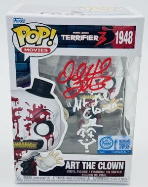 David Howard Thornton autograph, David Howard Thornton signed, Art the Clown autograph, Art the Clown Funko Pop, Terrifier Funko Pop, Terrifier 3 collectible, horror Funko collectible, signed Funko Pop, horror movie memorabilia, Art the Clown collectible, Funko Pop autographed, Terrifier memorabilia, horror collectible, signed horror Funko, horror fan collectible