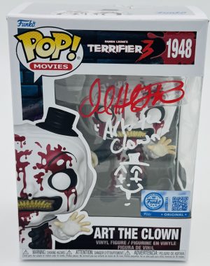 David Howard Thornton autograph, David Howard Thornton signed, Art the Clown autograph, Art the Clown Funko Pop, Terrifier Funko Pop, Terrifier 3 collectible, horror Funko collectible, signed Funko Pop, horror movie memorabilia, Art the Clown collectible, Funko Pop autographed, Terrifier memorabilia, horror collectible, signed horror Funko, horror fan collectible