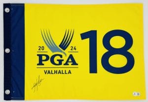 Hideki Matsuyama, Hideki Matsuyama autograph, Hideki Matsuyama signed flag, PGA Championship flag, Valhalla golf flag, PGA golf memorabilia, golf signed flag, signed golf flag, major championship memorabilia, golf autograph collectible, golf tournament flag, Masters champion golfer, PGA Tour memorabilia, golf fan collectible, signed golf memorabilia