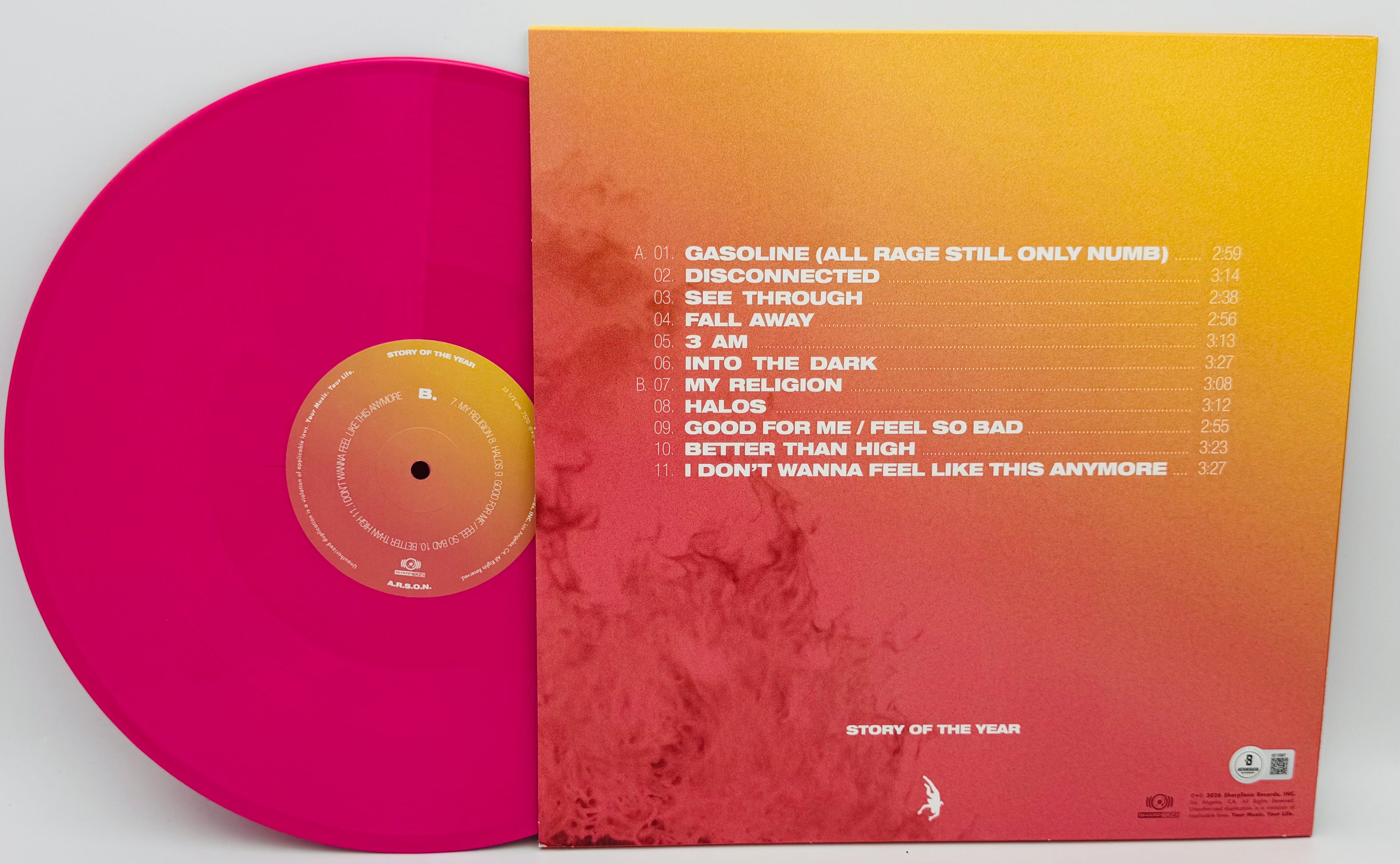 Story of the Year signed Limited Edition A.R.S.O.N Vinyl Record Dan Marsala autograph BAS K87 - Image 3