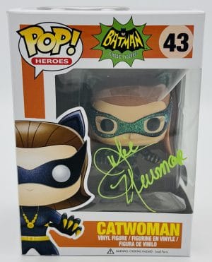 Julie Newmar, Julie Newmar autograph, Catwoman autograph, Catwoman Funko Pop, Catwoman 1966 Batman, Batman 1966 TV series, Batman Funko Pop, signed Funko Pop, DC Comics memorabilia, Batman autograph collectible, Catwoman collectible, Julie Newmar signed Funko, Batman TV memorabilia, DC Comics autograph, Funko Pop autograph