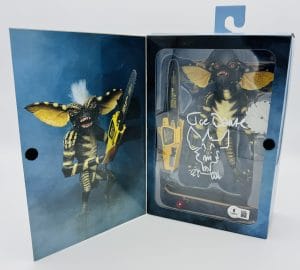 Joe Dante, Joe Dante autograph, Joe Dante signed figure, Gremlins autograph, Gremlins Stripe figure, Gremlins memorabilia, NECA Gremlins figure, signed NECA figure, Stripe Gremlins collectible, horror movie memorabilia, Gremlins movie collectible, Joe Dante signed Gremlins, movie director autograph, horror film collectible, Gremlins figure autograph