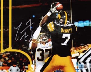 Marvin McNutt, Marvin McNutt autograph, Marvin McNutt signed photo, Iowa Hawkeyes, Iowa Hawkeyes football, Iowa signed photo, Hawkeyes memorabilia, Iowa football collectible, Signed 8x10 photo, College football signed photo, NCAA football memorabilia, Big Ten football memorabilia, Iowa wide receiver autograph, Hawkeyes signed photo, Iowa football photo