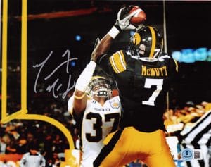 Marvin McNutt, Marvin McNutt autograph, Marvin McNutt signed photo, Iowa Hawkeyes, Iowa Hawkeyes football, Iowa signed photo, Hawkeyes memorabilia, Iowa football collectible, Signed 8x10 photo, College football signed photo, NCAA football memorabilia, Big Ten football memorabilia, Iowa wide receiver autograph, Hawkeyes signed photo, Iowa football photo
