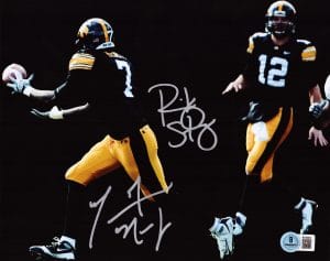 Ricky Stanzi Marvin McNutt signed Iowa Hawkeyes 8x10 photo autograph BAS J83