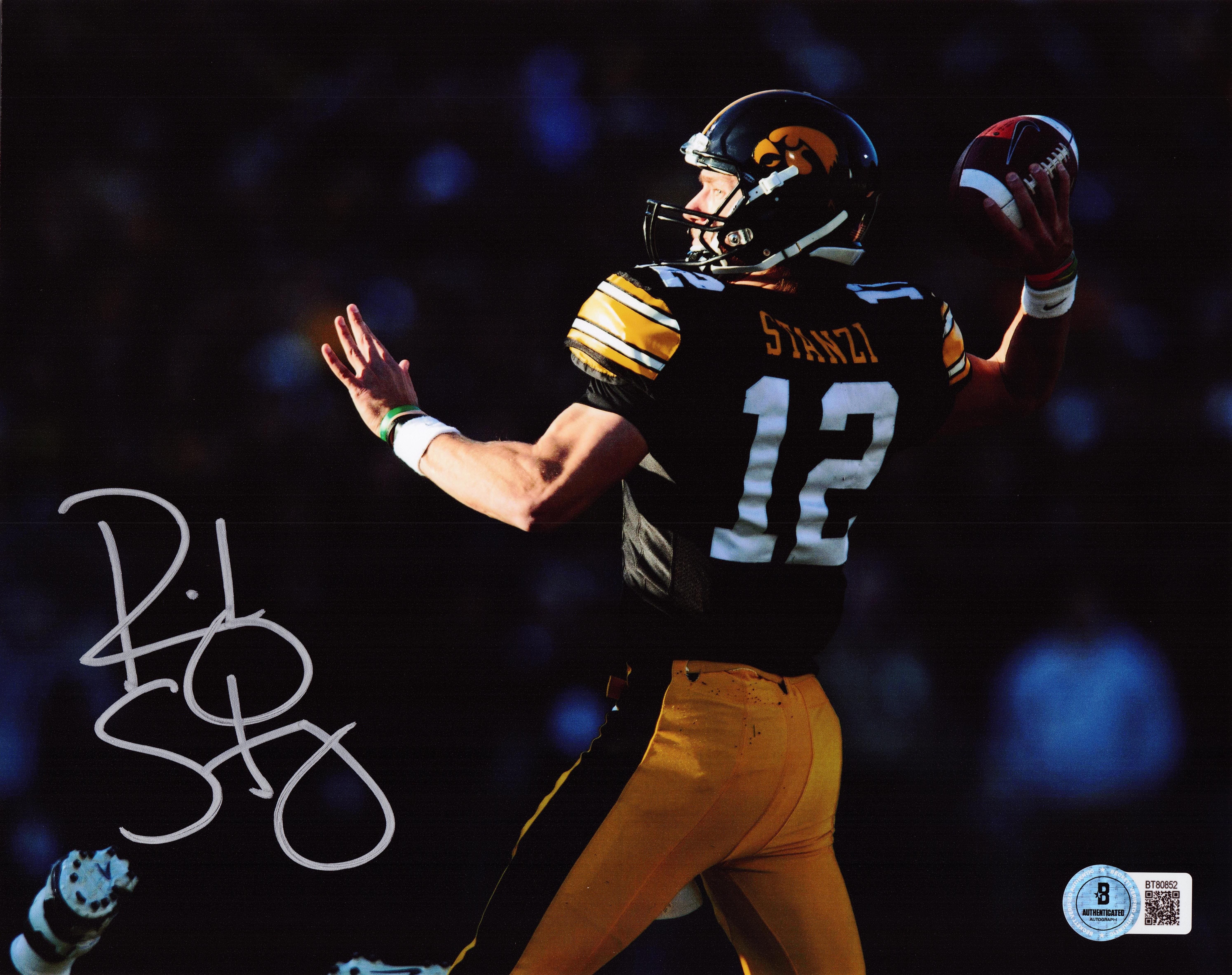Ricky Stanzi, Ricky Stanzi autograph, Ricky Stanzi signed photo, Iowa Hawkeyes, Iowa Hawkeyes football, Iowa signed photo, Hawkeyes memorabilia, Iowa football collectible, Signed 8x10 photo, College football signed photo, NCAA football memorabilia, Big Ten football memorabilia, Iowa quarterback autograph, Hawkeyes signed photo, Iowa football photo