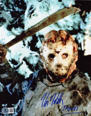 Kane Hodder autograph, Jason Voorhees signed photo, Friday the 13th autograph, horror movie memorabilia, signed 8x10 photo, slasher film collectible, BAS certified autograph, Jason Voorhees collectible, horror collector item, Kane Hodder signed item, Friday the 13th merch, horror memorabilia, classic horror collectible, movie photo signed, Jason autograph