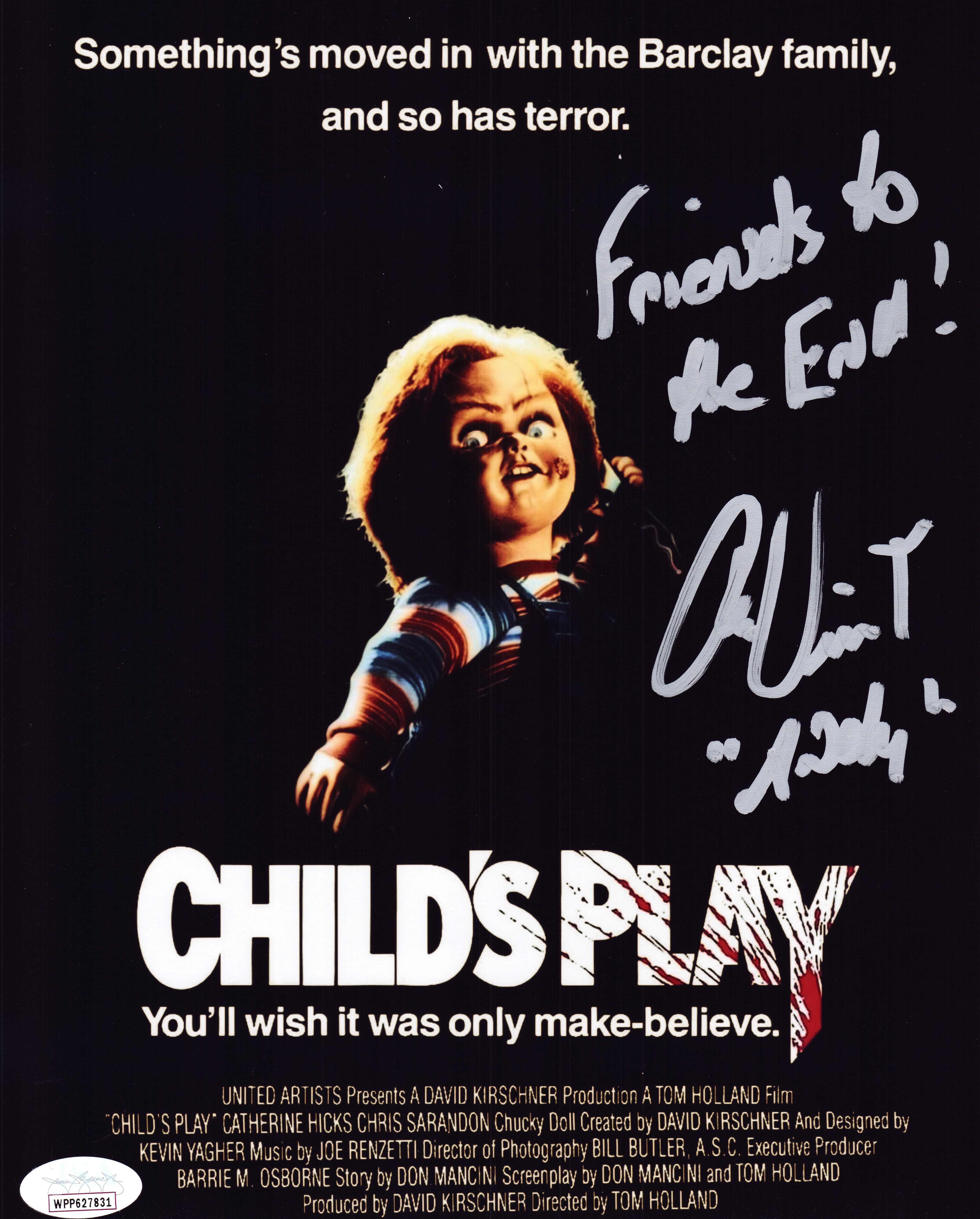 Alex Vincent Signed Childs Play 8x10 Photo Chucky Autograph Andy Barclay JSA 831