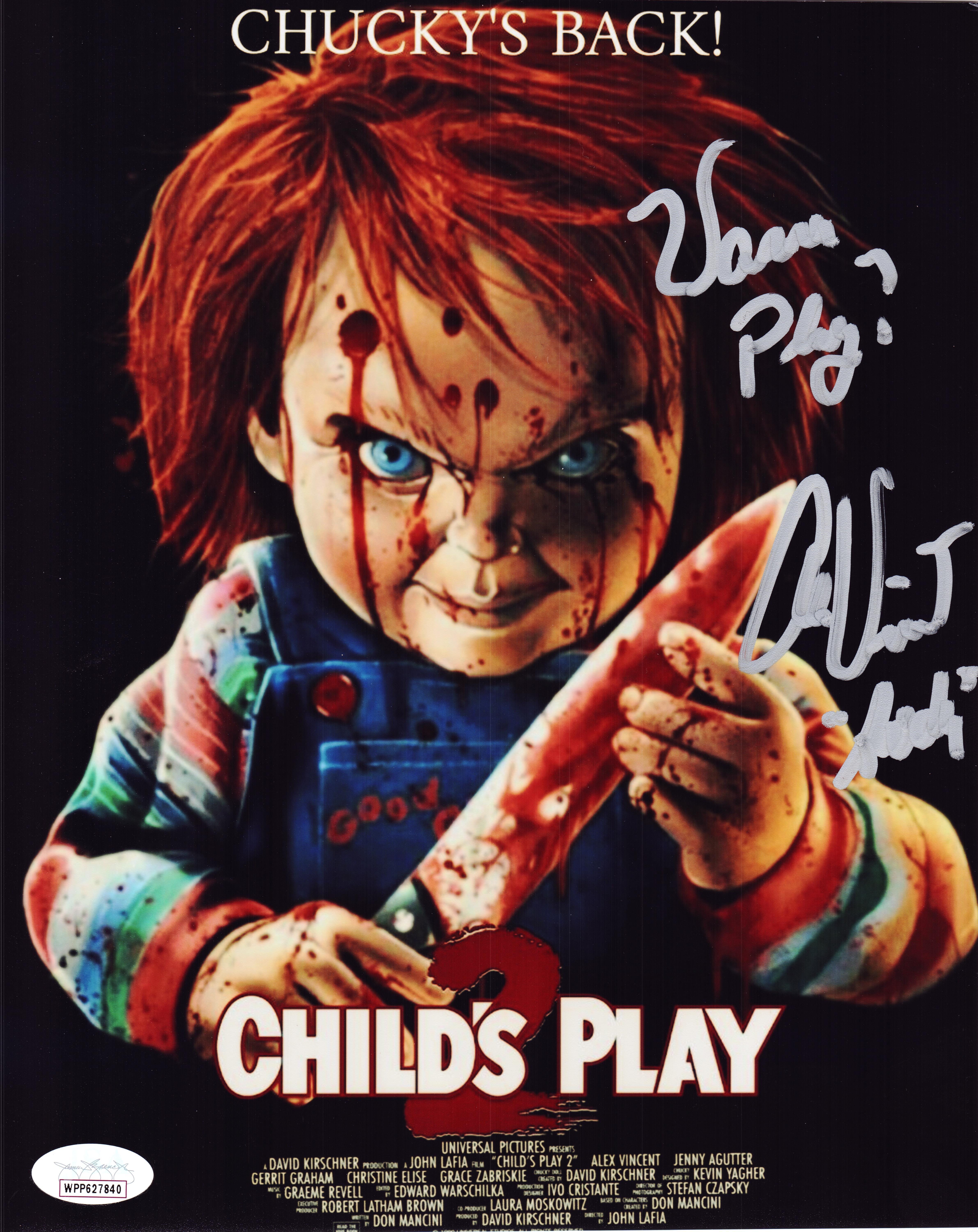 Alex Vincent Signed Childs Play 8x10 Photo Chucky Autograph Andy Barclay JSA 840