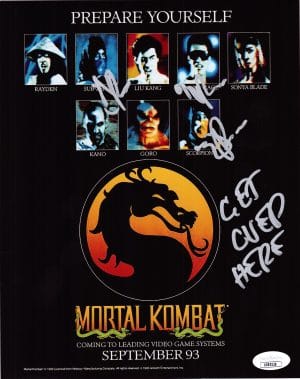 Daniel Pesina Signed Mortal Kombat 8x10 Photo Scorpion Sub Zero Autograph JSA 28