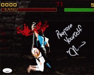 Daniel Pesina Signed Mortal Kombat 8x10 Photo Scorpion Sub Zero Autograph JSA 60