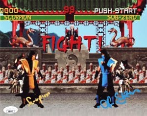 Daniel Pesina Signed Mortal Kombat 8x10 Photo Scorpion Sub Zero Autograph JSA 07