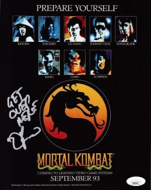 Daniel Pesina Signed Mortal Kombat 8x10 Photo Scorpion Sub Zero Autograph JSA 21