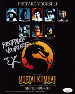 Daniel Pesina Signed Mortal Kombat 8x10 Photo Scorpion Sub Zero Autograph JSA 20