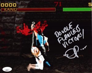 Daniel Pesina Signed Mortal Kombat 8x10 Photo Scorpion Sub Zero Autograph JSA 70