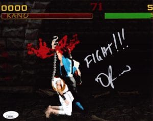 Daniel Pesina Signed Mortal Kombat 8x10 Photo Scorpion Sub Zero Autograph JSA 69