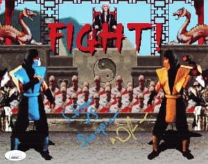 Daniel Pesina Signed Mortal Kombat 8x10 Photo Scorpion Sub Zero Autograph JSA 45