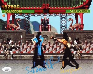 Daniel Pesina Signed Mortal Kombat 8x10 Photo Scorpion Sub Zero Autograph JSA 99