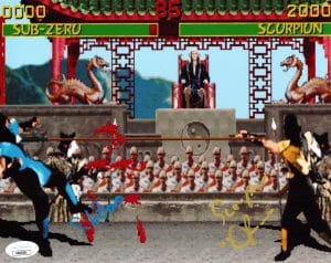 Daniel Pesina Signed Mortal Kombat 8x10 Photo Scorpion Sub Zero Autograph JSA 91