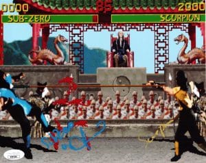 Daniel Pesina Signed Mortal Kombat 8x10 Photo Scorpion Sub Zero Autograph JSA 90