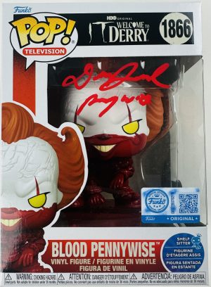 Dustin Faith Signed Blood Pennywise Funko 1866 Welcome to Derry Autograph BAS 24
