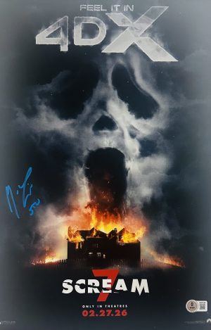 Matthew Lillard autograph, Scream signed photo, Scream 7 poster, Stu Macher autograph, horror movie memorabilia, signed 11x17 photo, Ghostface collectible, Scream franchise merch, BAS certified autograph, horror collector item, slasher movie collectible, Matthew Lillard signed, Scream fan item, horror autograph, movie poster signed