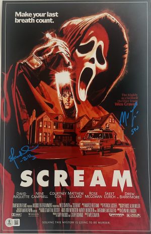 Matthew Lillard Skeet Ulrich Signed Scream 11x17 Photo Horror Autograph BAS 843