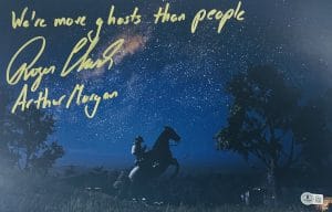 Roger Clark autograph, Roger Clark signed photo, Arthur Morgan autograph, Arthur Morgan signed, Red Dead Redemption autograph, Red Dead Redemption 2 signed, RDR2 autograph, RDR2 signed photo, Red Dead Redemption collectible, Arthur Morgan signed photo, video game autographs, gaming memorabilia, signed 11x17 photo, Beckett authenticated autograph, BAS authenticated signed photo