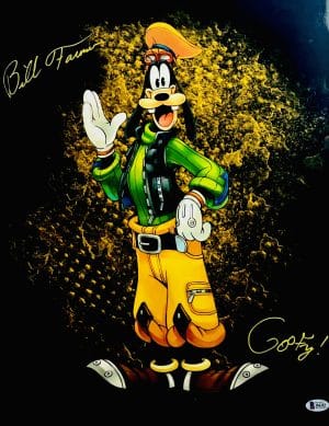 Bill Farmer, Bill Farmer signed, Bill Farmer autograph, Goofy autograph, Goofy signed photo, Disney signed photo, Disney autograph, Disney voice actor autograph, 16x20 signed photo, Metallic signed photo, Animation memorabilia, Disney collectibles, Goofy collectible, Autographed Disney photo, Beckett authenticated