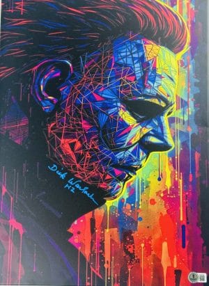 Dick Warlock Signed 11x17 Metal Displate Halloween Michael Myers autograph BAS 9