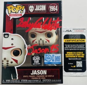 Schuyler White signed Funko, Jason Voorhees signed Funko, Jason Voorhees autograph, Friday the 13th signed memorabilia, Funko Pop 1964 signed, horror movie autographed collectible, JSA authenticated autograph, Jason Voorhees Funko Pop, signed horror Funko Pop, Friday the 13th collectible, horror memorabilia signed, autograph Funko Pop figure, slasher movie collectible, JSA certified Funko, Jason Voorhees memorabilia