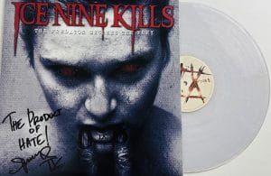 Spencer Charnas signed vinyl, Ice Nine Kills signed album, The Predator Becomes the Prey vinyl, Spencer Charnas autograph, Ice Nine Kills memorabilia, signed metal vinyl record, metalcore signed vinyl, Ice Nine Kills collectible, autographed music vinyl, Spencer Charnas collectible, signed record album, metal band signed vinyl, Ice Nine Kills record, music memorabilia collectible, signed vinyl LP