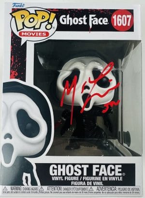 Matthew Lillard signed, Matthew Lillard autograph, Ghostface Funko Pop, Stu Macher autograph, Scream signed memorabilia, Scream 1996 collectible, horror movie autograph, signed Ghostface Funko, horror memorabilia collectible, slasher film collectible, rare Scream autograph, officially licensed Ghostface, Funko Pop horror collectible, horror display collectible, Scream fan collectible