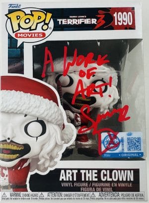 Spencer Charnas autograph, Spencer Charnas signed Funko Pop, Art the Clown Funko Pop, Terrifier horror collectible, Art the Clown autograph, Ice Nine Kills autograph, horror Funko Pop signed, Terrifier memorabilia, Spencer Charnas horror collectible, Art the Clown signed figure, horror movie Funko Pop, Ice Nine Kills merchandise, signed horror memorabilia, Terrifier Funko Pop 1990, Spencer Charnas signed collectible